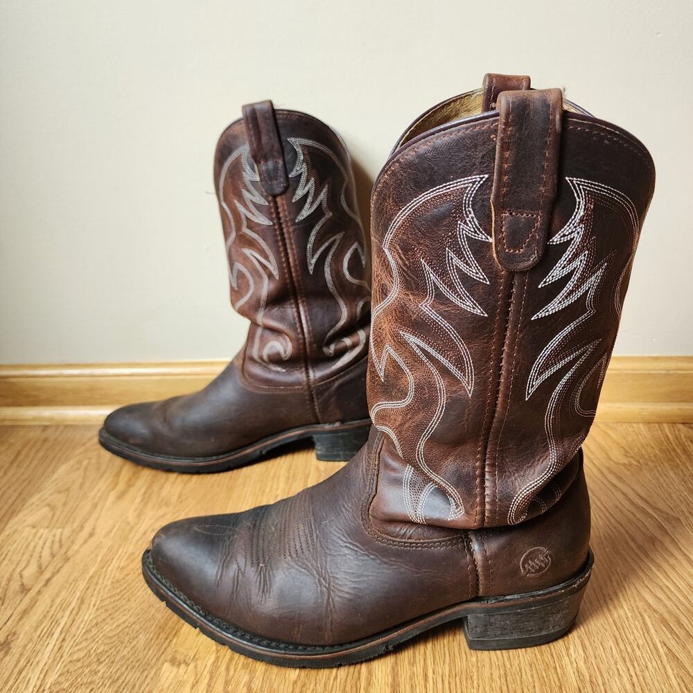 Double-H Leather Cowboy Boots Mens Size 9.5 D Pull On Work Western AG7 3282 - Picture 4 of 12